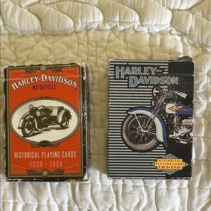 Harley-Davidson Motorcycle Playing Cards Set - Red and Blue